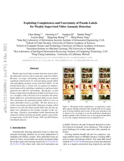 Exploiting Completeness and Uncertainty of Pseudo Labels for Weakly
  Supervised Video Anomaly Detection