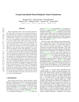 Group Generalized Mean Pooling for Vision Transformer