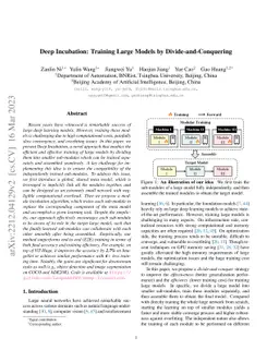 Deep Incubation: Training Large Models by Divide-and-Conquering