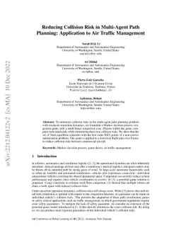 Reducing Collision Risk in Multi-Agent Path Planning: Application to Air
  traffic Management