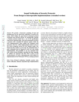 Sound Verification of Security Protocols: From Design to Interoperable
  Implementations (extended version)