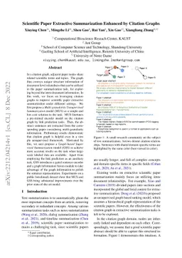 Scientific Paper Extractive Summarization Enhanced by Citation Graphs
