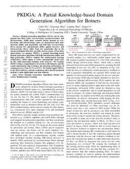 PKDGA: A Partial Knowledge-based Domain Generation Algorithm for Botnets