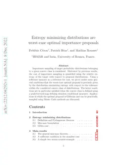 Entropy minimizing distributions are worst-case optimal importance
  proposals
