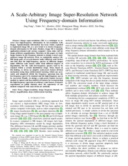 A Scale-Arbitrary Image Super-Resolution Network Using Frequency-domain
  Information