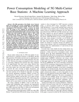 Power Consumption Modeling of 5G Multi-Carrier Base Stations: A Machine
  Learning Approach