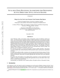 Scalable Edge Blocking Algorithms for Defending Active Directory Style
  Attack Graphs