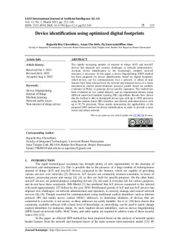 Device identification using optimized digital footprints