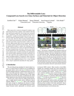 The Differentiable Lens: Compound Lens Search over Glass Surfaces and
  Materials for Object Detection