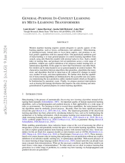 General-Purpose In-Context Learning by Meta-Learning Transformers