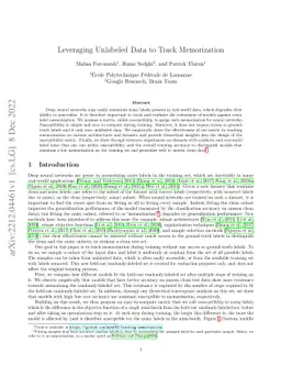 Leveraging Unlabeled Data to Track Memorization