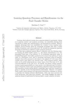 Learning Quantum Processes and Hamiltonians via the Pauli Transfer
  Matrix