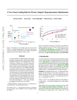 A New Linear Scaling Rule for Private Adaptive Hyperparameter
  Optimization