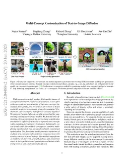 Multi-Concept Customization of Text-to-Image Diffusion