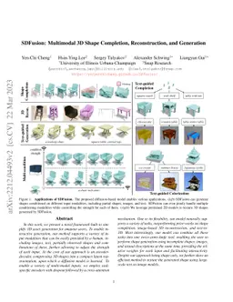 SDFusion: Multimodal 3D Shape Completion, Reconstruction, and Generation