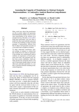 Assessing the Capacity of Transformer to Abstract Syntactic
  Representations: A Contrastive Analysis Based on Long-distance Agreement