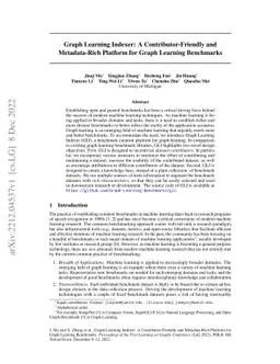 Graph Learning Indexer: A Contributor-Friendly and Metadata-Rich
  Platform for Graph Learning Benchmarks