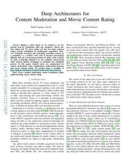 Deep Architectures for Content Moderation and Movie Content Rating