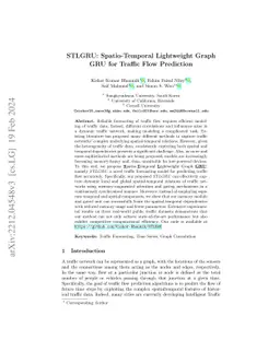 STLGRU: Spatio-Temporal Lightweight Graph GRU for Traffic Flow
  Prediction
