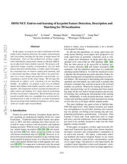 DDM-NET: End-to-end learning of keypoint feature Detection, Description
  and Matching for 3D localization