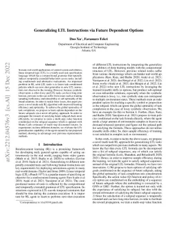 Generalizing LTL Instructions via Future Dependent Options