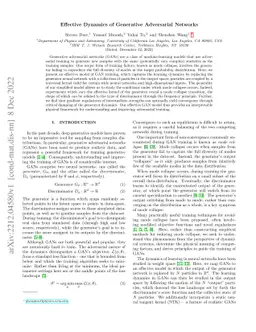 Effective Dynamics of Generative Adversarial Networks