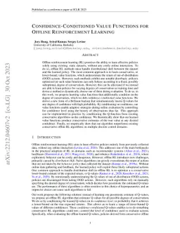 Confidence-Conditioned Value Functions for Offline Reinforcement
  Learning
