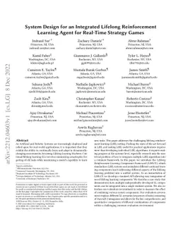 System Design for an Integrated Lifelong Reinforcement Learning Agent
  for Real-Time Strategy Games