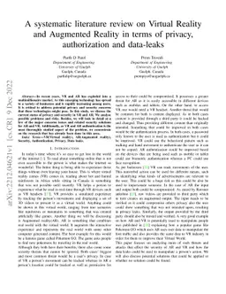 A systematic literature review on Virtual Reality and Augmented Reality
  in terms of privacy, authorization and data-leaks