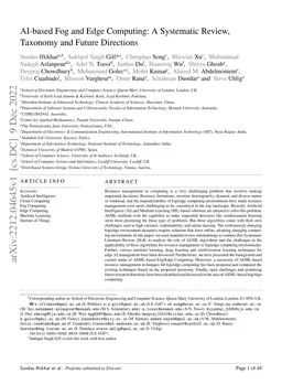 AI-based Fog and Edge Computing: A Systematic Review, Taxonomy and
  Future Directions