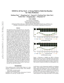 MIMO Is All You Need : A Strong Multi-In-Multi-Out Baseline for Video
  Prediction