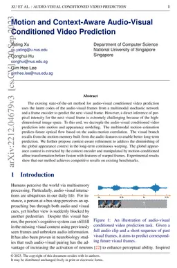 Motion and Context-Aware Audio-Visual Conditioned Video Prediction