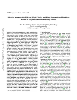 Selective Amnesia: On Efficient, High-Fidelity and Blind Suppression of
  Backdoor Effects in Trojaned Machine Learning Models