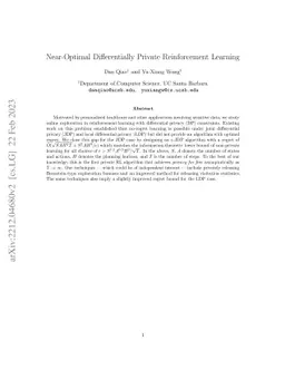 Near-Optimal Differentially Private Reinforcement Learning