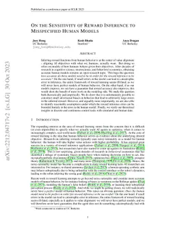 On the Sensitivity of Reward Inference to Misspecified Human Models