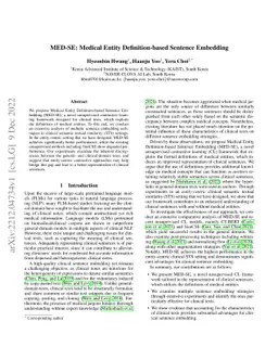 MED-SE: Medical Entity Definition-based Sentence Embedding