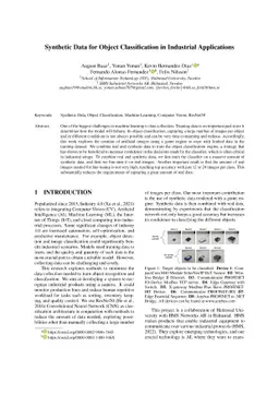 Synthetic Data for Object Classification in Industrial Applications
