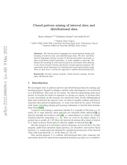 Closed pattern mining of interval data and distributional data