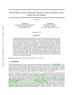 RCDT: Relational Remote Sensing Change Detection with Transformer