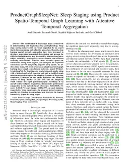ProductGraphSleepNet: Sleep Staging using Product Spatio-Temporal Graph
  Learning with Attentive Temporal Aggregation