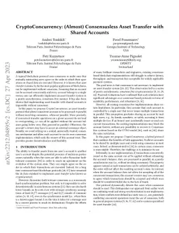 CryptoConcurrency: (Almost) Consensusless Asset Transfer with Shared
  Accounts