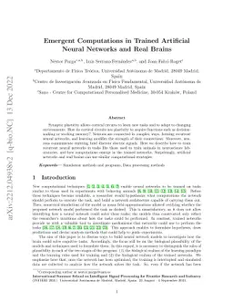 Emergent Computations in Trained Artificial Neural Networks and Real
  Brains