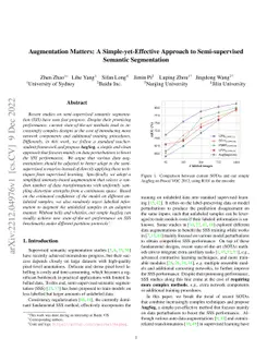 Augmentation Matters: A Simple-yet-Effective Approach to Semi-supervised
  Semantic Segmentation