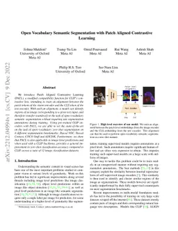 Open Vocabulary Semantic Segmentation with Patch Aligned Contrastive
  Learning