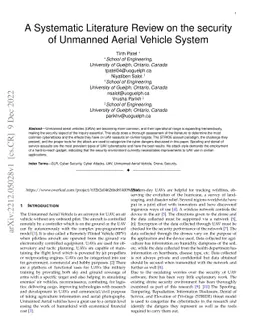 A systematic literature review on Security of Unmanned Aerial Vehicle
  Systems