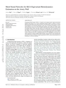 Mesh Neural Networks for SE(3)-Equivariant Hemodynamics Estimation on
  the Artery Wall