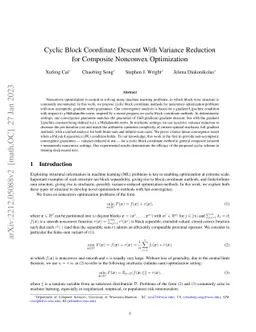 Cyclic Block Coordinate Descent With Variance Reduction for Composite
  Nonconvex Optimization