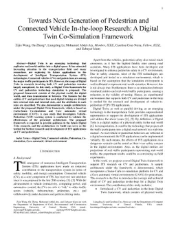 Towards Next Generation of Pedestrian and Connected Vehicle In-the-loop
  Research: A Digital Twin Co-Simulation Framework