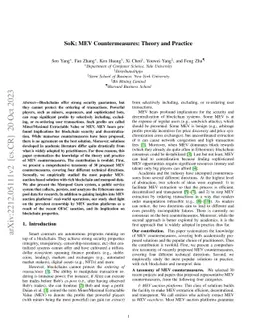 SoK: MEV Countermeasures: Theory and Practice