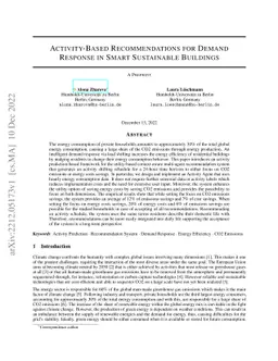Activity-Based Recommendations for Demand Response in Smart Sustainable
  Buildings